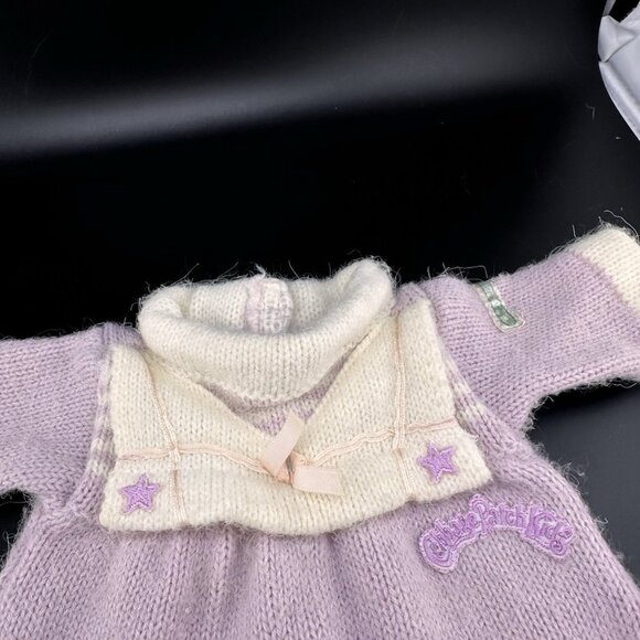 Cabbage Patch Kids Beans Bottom Babies Lavender White Sleeper Knit 1985 Vtg Cpk - Picture 2 of 12